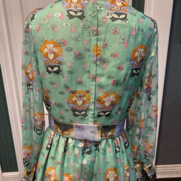 Vintage Clifton Wilhite Floral Green Maxi Dress - Picture 4 of 11